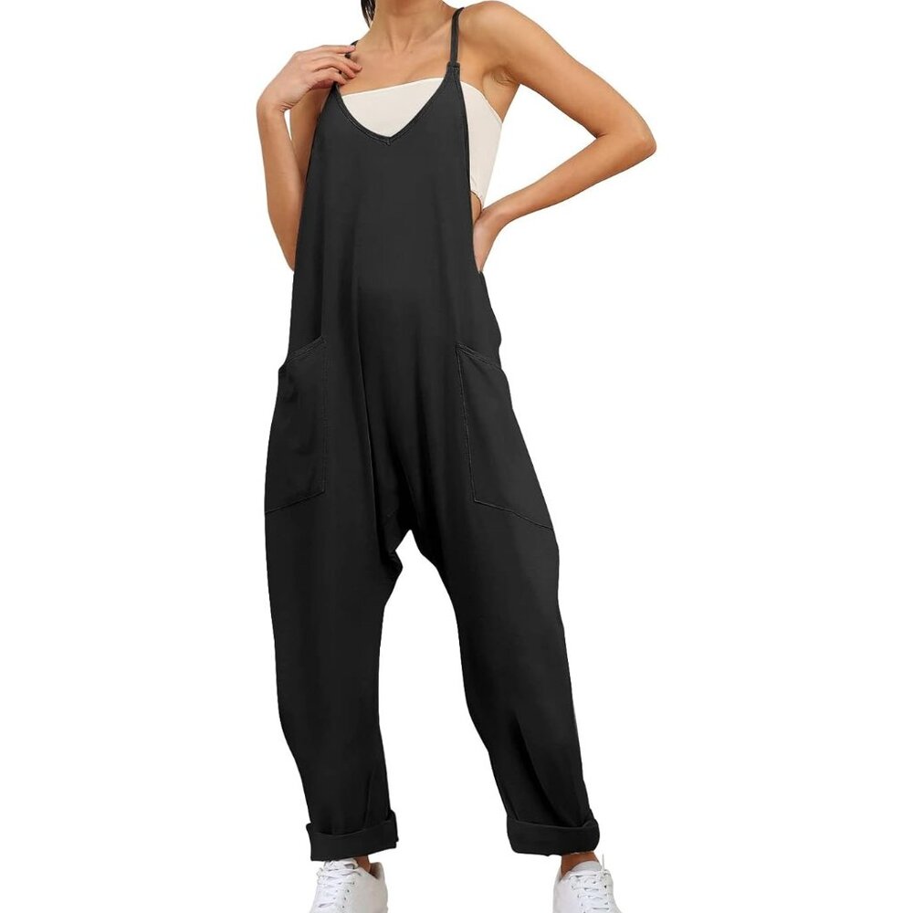 AUTOMET Jumpsuits for Women Casual Summer Rompers Sleeveless Loose